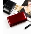 PETERSON skórzany portfel damski BC603  ochrona RFID  czerwony lakier